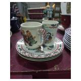 Group of misc Christmas longaberger  dishes. Mug,