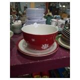 Longaberger large snowflake bowl and serving