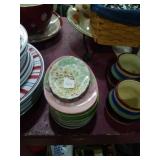 Group of 8 easter egg plates and one soap dish