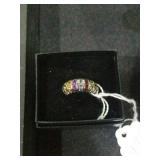 Multi colored ring marked 925 sz 6 1/4