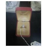 Sterling solitaire cz ring sz 7. Marked 925