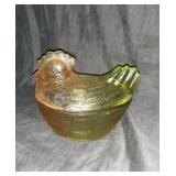 Hens on Nest 7" Orange & Green