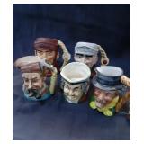 5 Small Toby Mugs some marked see picture