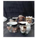 5 medium Toby Mugs 5"