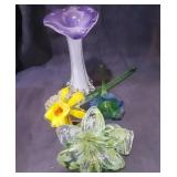 Group of 4 Glass Flowers