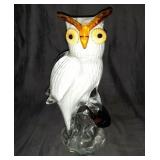 Large Beautiful Glass Owl  10"