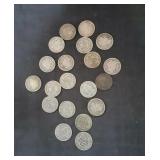 22 Nice Assortment Barber Dimes with Mixed Dates