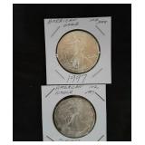 American Eagle Silver Dollars 1oz 2007 & 1997