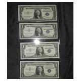 Silver Certificates 4pc in very good shape almost