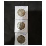 Walking Liberty Half Dollar 1941-D, 1944, 1943