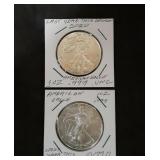2pc 2020 American Eagle 1oz .999 Last Year for