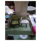 2 vintage wood doll chairs