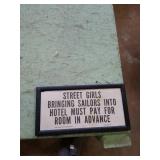 Sailor sign measures about 11 1/2inch x 6 in