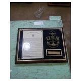 Navy Chief petty officer creed plaque