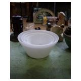 4pc fire king white glass bowl set