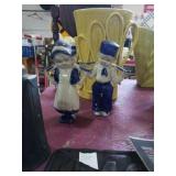 Pair of Blue and white Dutch figures. Marked made
