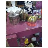 2 music boxes.  One is an armor helmet, and one