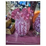 2 Cranberry vases, and bonus purple vase.