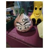 Adorable Ceramic veggie character canisters, and