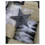 1 box of 12 small modern cast iron stars.