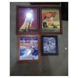 Group of 4 framed reproduction advertising