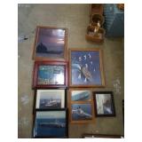 Group of 8 framed naval ship pictures