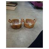 Pair of small circle longaberger baskets