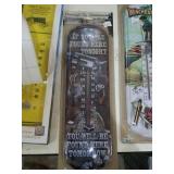 Metal found here thermometer. About 17in long