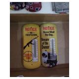 Pair of metal thermometers a lot 10in long