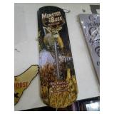 Large metal monster buck thermometer