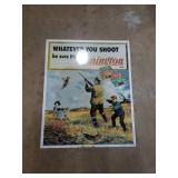 Metal Remington shell sign. Measures 22in x 18 in