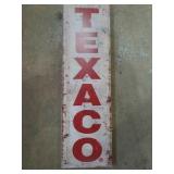 Metal texaco sign. Measure about 24 in long