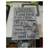 Wood welcome sign. Measures about 24 x 16