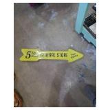 Metal general store sign. Measures about 35