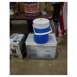 Electric cooler and igloo water jug