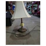 Small vintage slag lamp. About 17in tall with