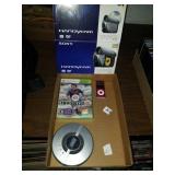 Handycam, cdplayer, xbox game, and old ipod