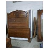 Beautiful oak bed  with mattress and box springs