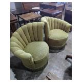 Vintage tufted back parlor chairs