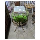 Brass and marble plant stand
13x13x30