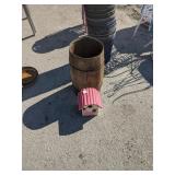 Nail keg with birdhouse