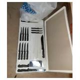 Knife Set missing some knives plus bag of misc.