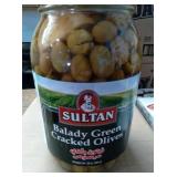 Large jar of olives.