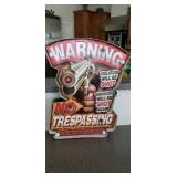 LED 3D METAL SIGN by RIVERS EDGE. WARNING NO