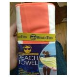 High performance beach towel (orange stripe)