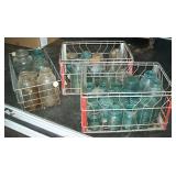 several jars & wire baskets
