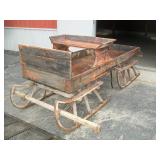 Antique horse drawn bobsled