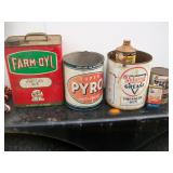 several oil cans