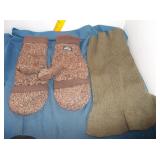 Thinsulate Knit Mitten Gloves & Neck Warmer
