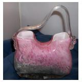Mouth Blown Glass Purse Vase